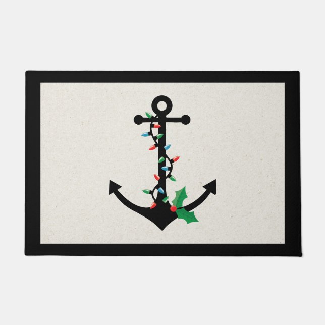 Nautical Christmas Doormat Door Mat (Front)