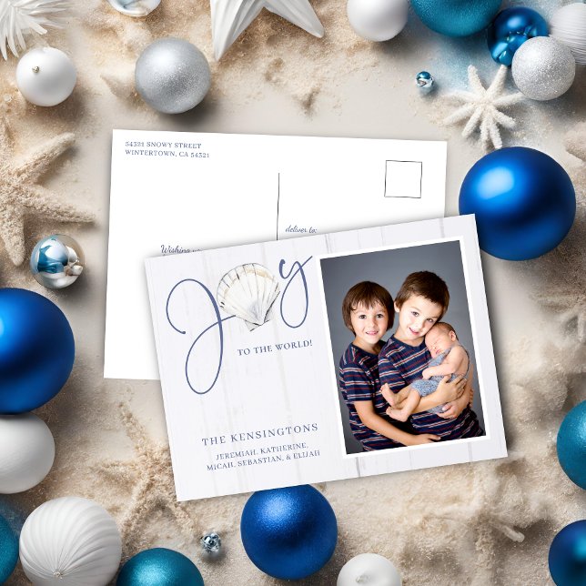 Nautical Christmas Joy Holiday Photo (Nautical Christmas Joy Holiday Photo Christmas Card)