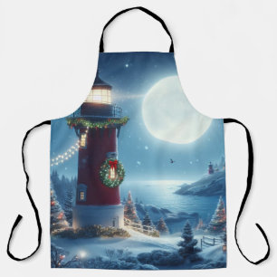 Nautical Christmas lighthouse Apron
