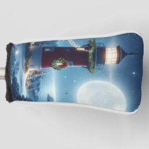 Nautical Christmas lighthouse Golf Head Cover