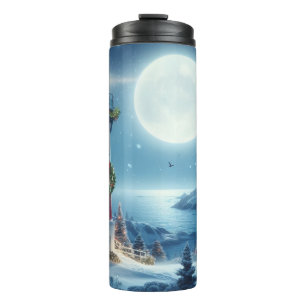 Nautical Christmas lighthouse Thermal Tumbler