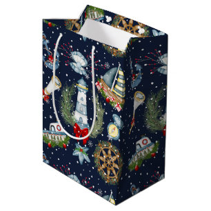 Nautical Christmas Medium Gift Bag