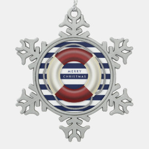 Nautical Christmas Ornaments Personalised Pewter