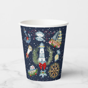 Nautical Christmas Paper Cups