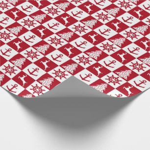 Nautical Christmas pattern Wrapping Paper