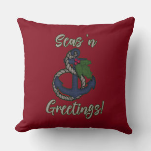 Nautical Christmas Pillow   Seas 'n Greetings
