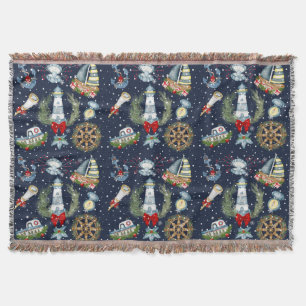 Nautical Christmas Throw Blanket