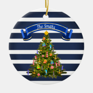 Nautical Christmas Tree Custom Ceramic Tree Decoration