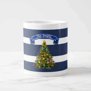 Nautical Christmas Tree Custom Large Coffee Mug