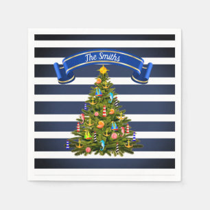 Nautical Christmas Tree Custom Napkin