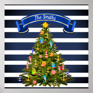 Nautical Christmas Tree Custom Poster