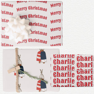 Nautical Christmas  Wrapping Paper Sheet