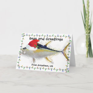 Nautical Christmas Yellowfin Tuna Holiday Card