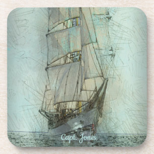 Nautical Classic Ship (Blue) Coaster