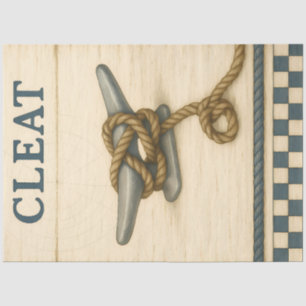 Nautical Cleat with Rope Coastal Beach House Tissue Paper