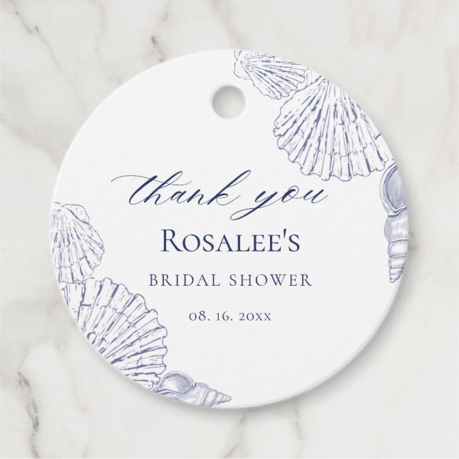 Nautical Coastal Bridal Shower  Favour Tags (Front)