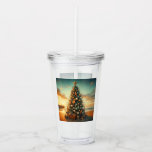 Nautical/Coastal/Christmas tree beach Acrylic Tumbler<br><div class="desc">escape</div>