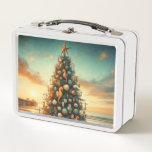 Nautical/Coastal/Christmas tree beach Metal Lunch Box<br><div class="desc">escape</div>