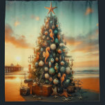 Nautical/Coastal/Christmas tree beach Shower Curtain<br><div class="desc">escape</div>