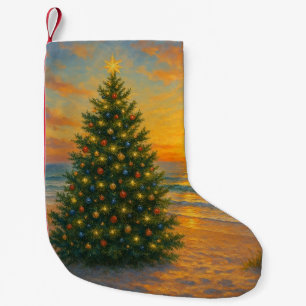 Nautical/Coastal Christmas tree beach Small Christmas Stocking