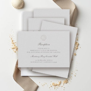 Nautical Coastal Shell Classic Reception Wedding Enclosure Card