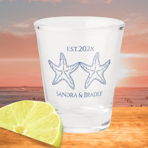 Nautical coastal wedding favour Starfish Shot Glas Glass