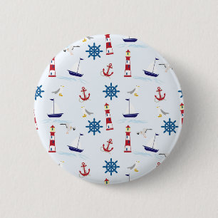 Nautical Collage 6 Cm Round Badge