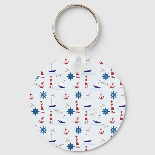 Nautical Collage Key Ring (Front)