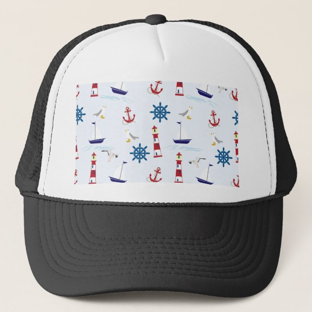 Nautical Collage Trucker Hat (Front)