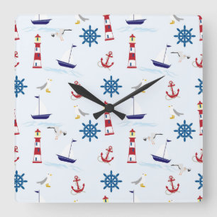 Nautical Collage Wall Clock