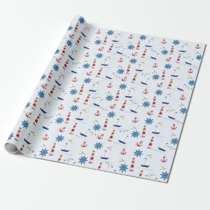 Nautical Collage Wrapping Paper