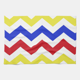 Nautical Coloured Zigzag Pattern Tea Towel