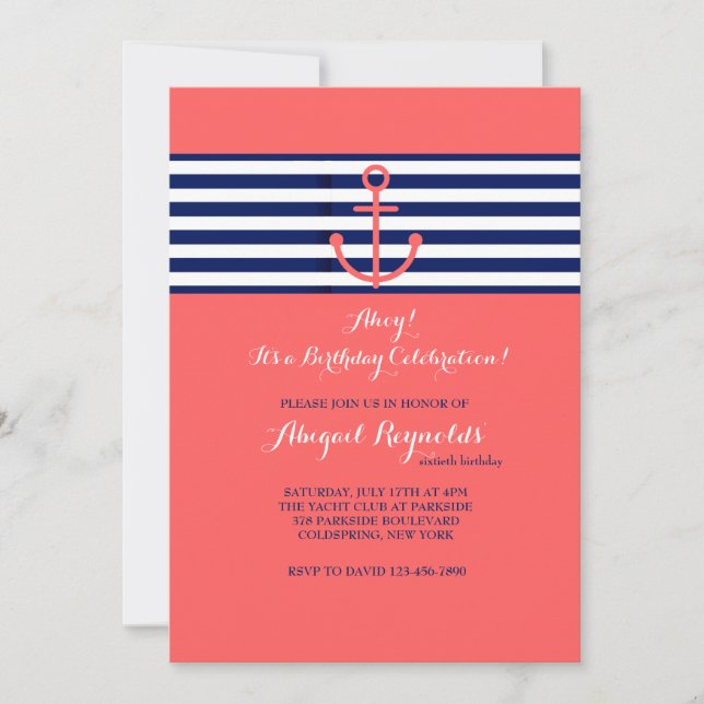 Nautical Colours Invitation (Front)