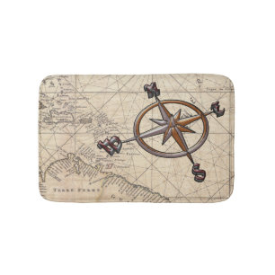 Nautical Compass Bath Mat