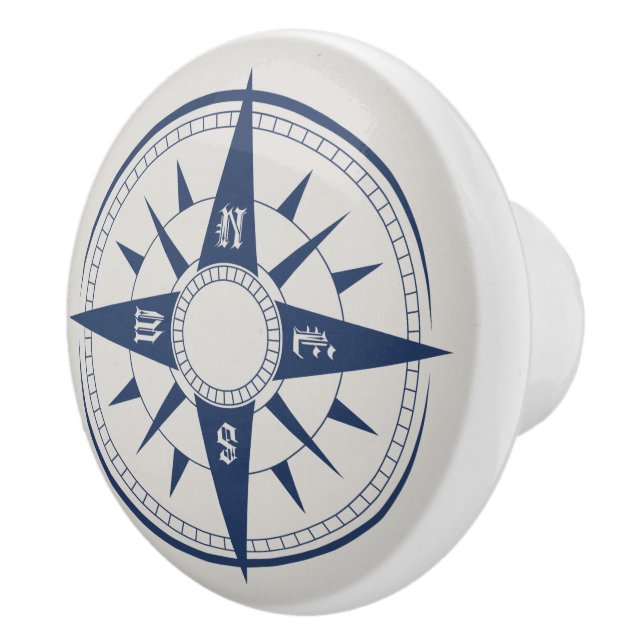 Nautical Compass Ceramic Knobs / Pulls (Right)
