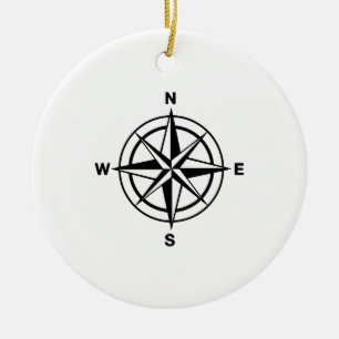 Nautical Compass Ceramic Tree Decoration