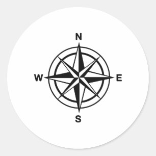 Nautical Compass Classic Round Sticker