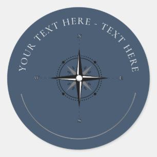 Nautical Compass Classic Round Sticker