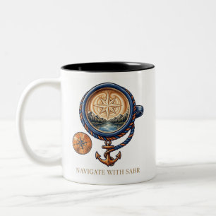 Nautical Compass Coffee Mug Adventure Gift
