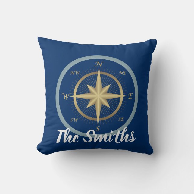 Nautical Compass Cushion (Front)