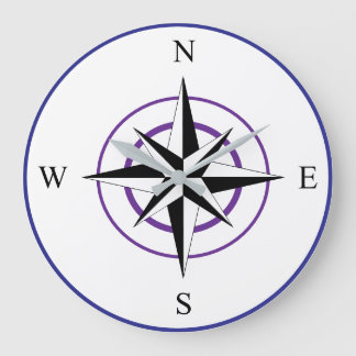 Nautical Compass Face Large Clock