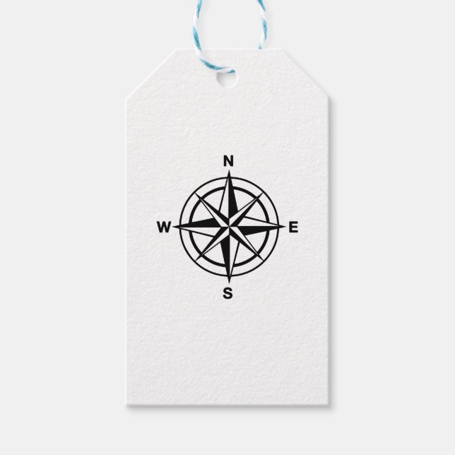Nautical Compass Gift Tags (Front)