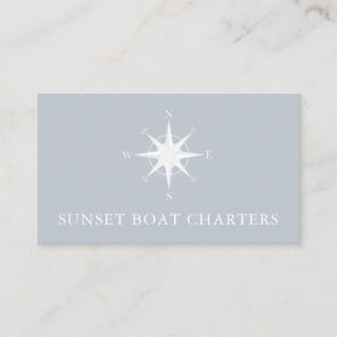Nautical Compass Light Blue Business Card