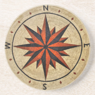 Nautical Compass Mosaic Decor Coaster