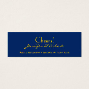 Nautical Compass Navy Yellow Wedding Drink Tickets