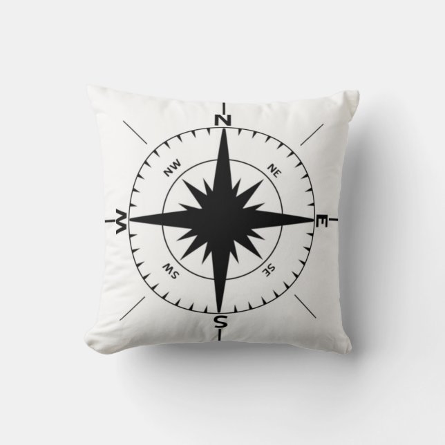 Nautical Compass Pillow (Front)