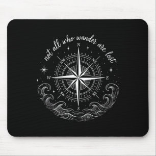 Nautical compass rose design with inspirational mouse mat