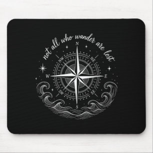 Nautical compass rose design with inspirational mouse mat