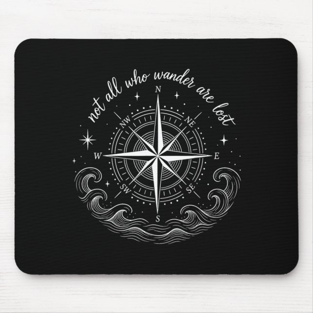 Nautical compass rose design with inspirational mouse mat (Front)