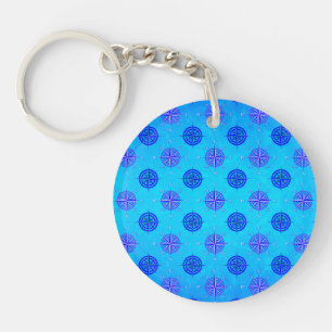 Nautical Compass Rose Key Ring